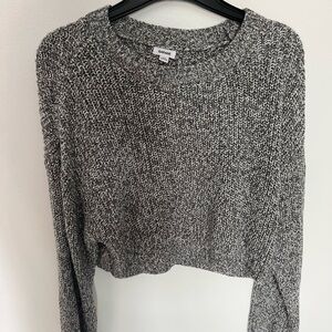 Garage Gray Cropped Knit Sweater